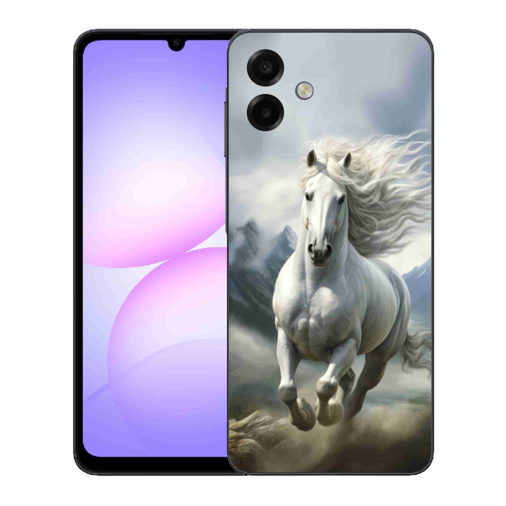 Gélový kryt mmCase na Samsung Galaxy A07 - bežiaci biely kôň 3