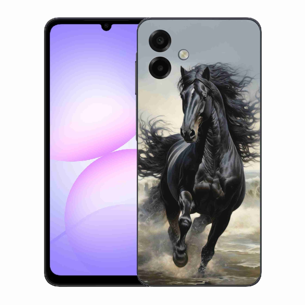 Gélový kryt mmCase na Samsung Galaxy A07 - bežiaci čierny kôň