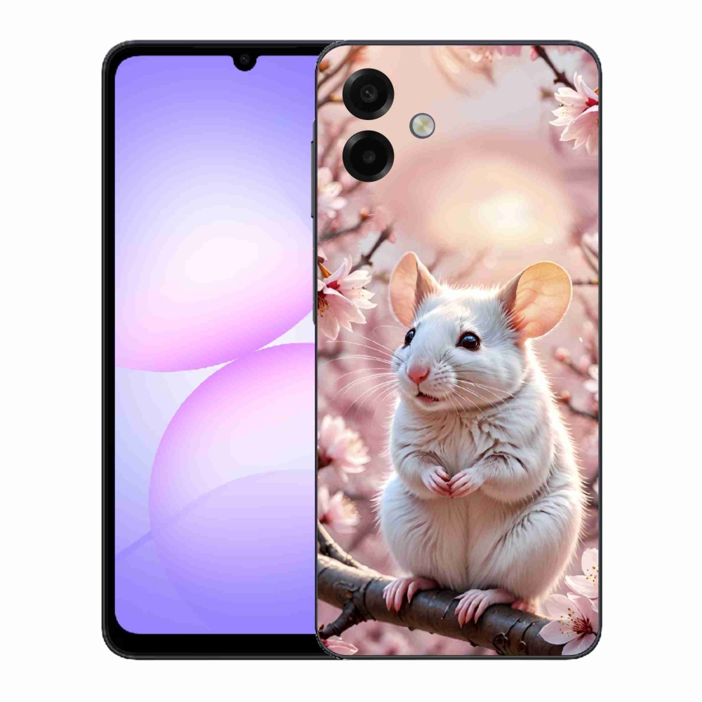 Gélový kryt mmCase na Samsung Galaxy A07 - biela myš na vetve