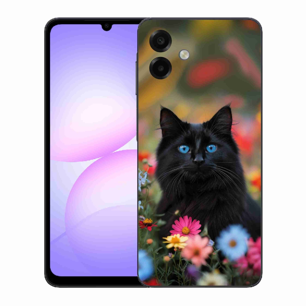 Gélový kryt mmCase na Samsung Galaxy A07 - čierne mačiatko 4