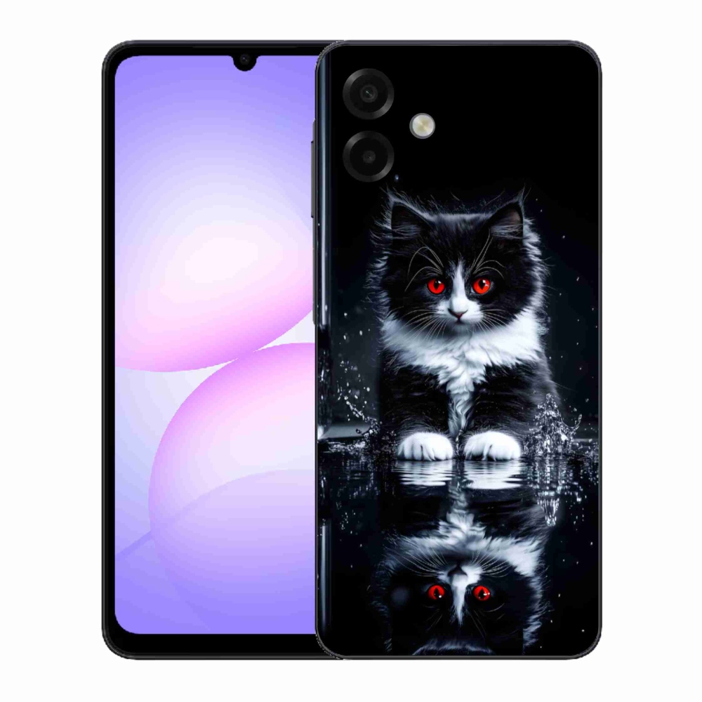 Gélový kryt mmCase na Samsung Galaxy A07 - čiernobiele mačiatko