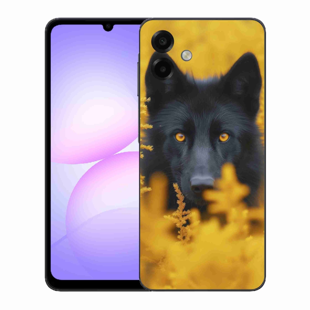 Gélový kryt mmCase na Samsung Galaxy A07 - čierny vlk 2