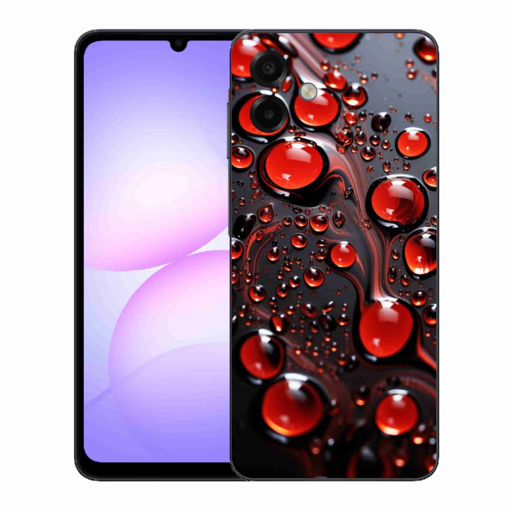 Gélový kryt mmCase na Samsung Galaxy A07 - červené kvapky 2