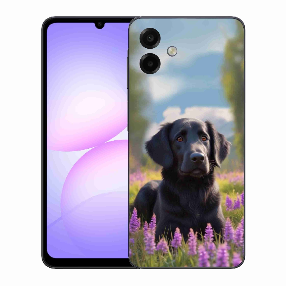 Gélový kryt mmCase na Samsung Galaxy A07 - elegantný čierny retriever