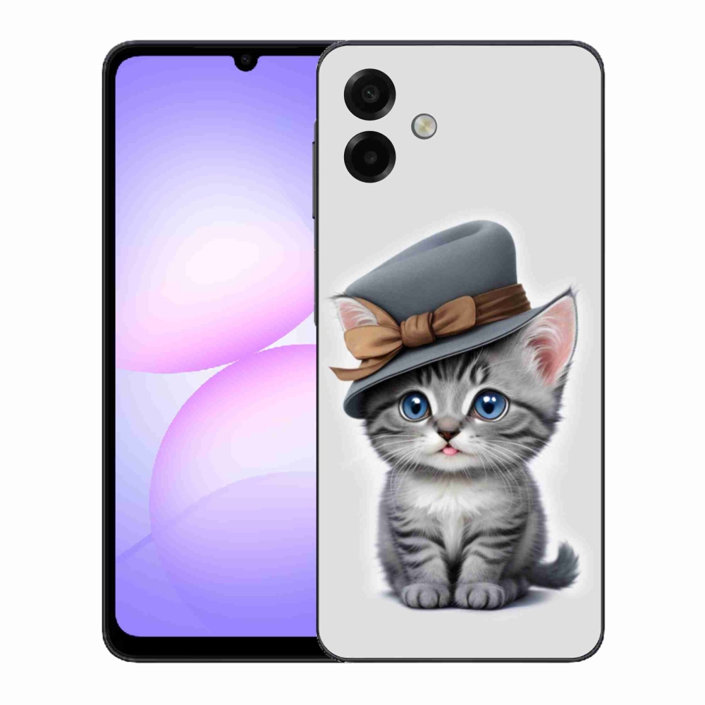 Gélový kryt mmCase na Samsung Galaxy A07 - mačiatko s klobúkom
