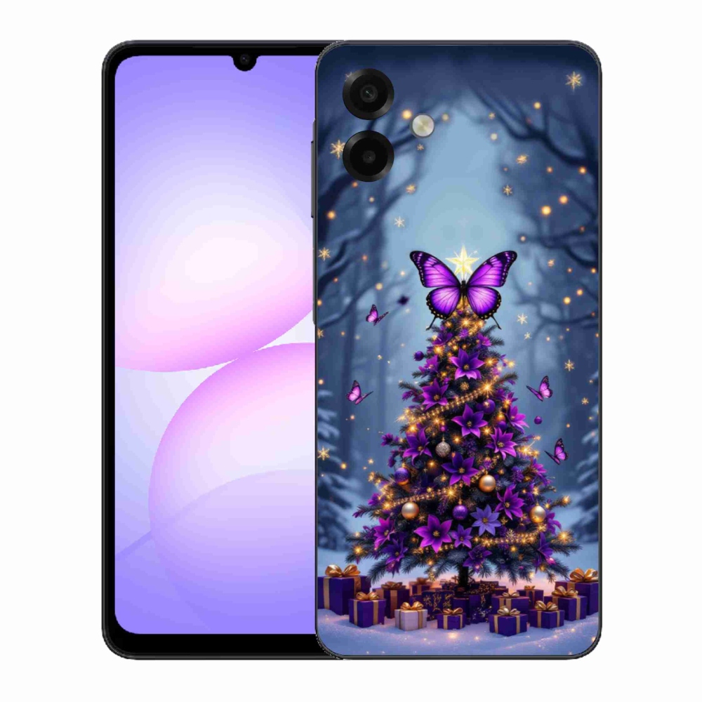 Gélový kryt mmCase na Samsung Galaxy A07 - motýlí vianočný stromček