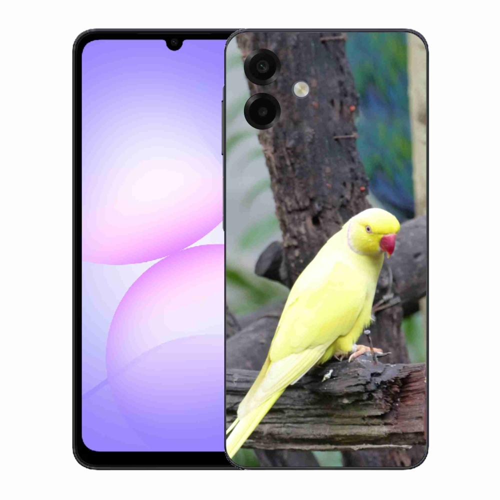 Gélový kryt mmCase na Samsung Galaxy A07 - papagáj alexander žltý