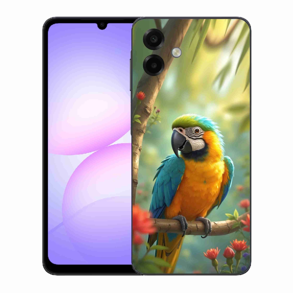 Gélový kryt mmCase na Samsung Galaxy A07 - papagáj ara modrožltá