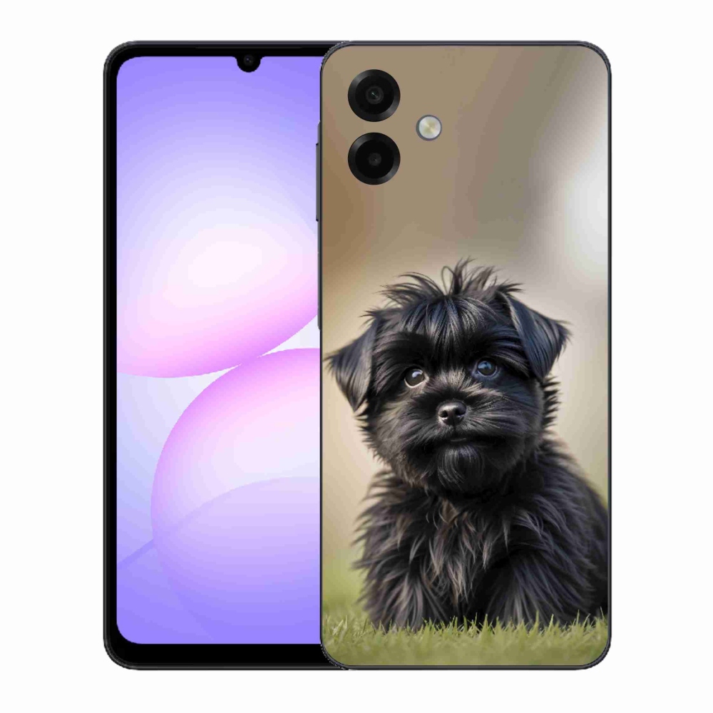 Gélový kryt mmCase na Samsung Galaxy A07 - roztomilý čierny psík