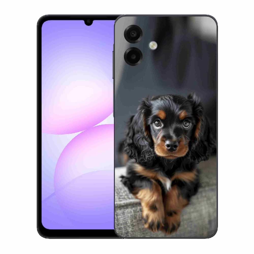 Gélový kryt mmCase na Samsung Galaxy A07 - roztomilý dlhosrstý jazvečík