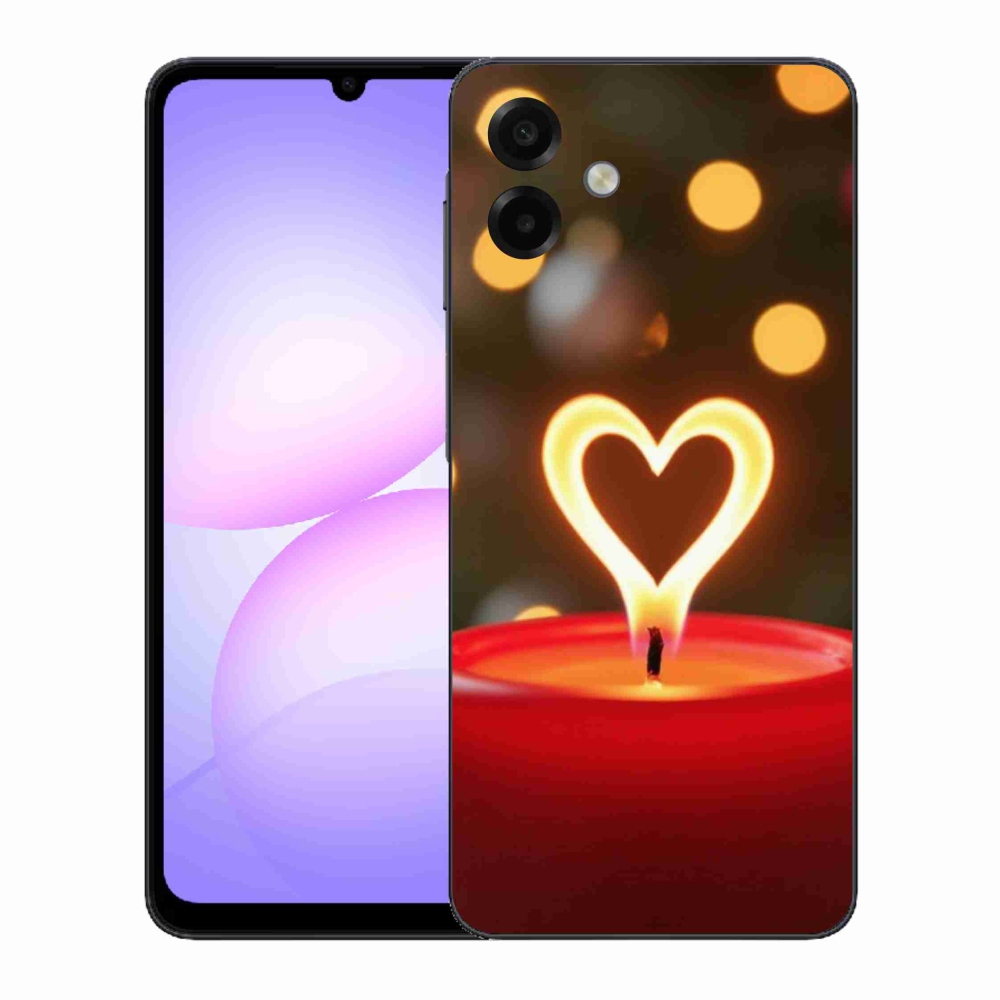 Gélový kryt mmCase na Samsung Galaxy A07 - srdce z plameňa