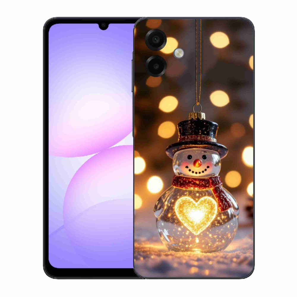 Gélový kryt mmCase na Samsung Galaxy A07 - svietiaci vianočný snehuliak