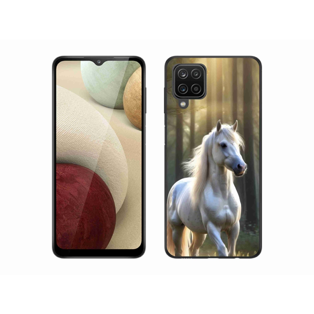Gélový kryt mmCase na Samsung Galaxy A12 - biely kôň 3