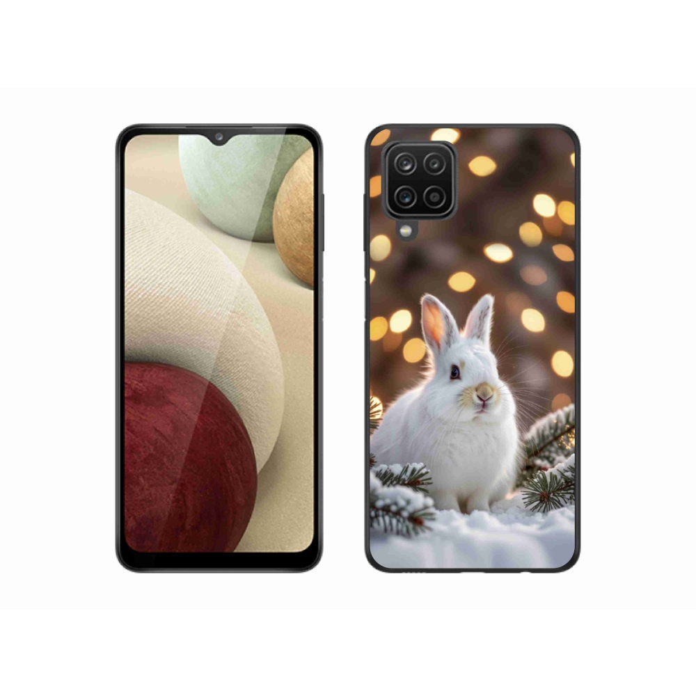 Gélový kryt mmCase na Samsung Galaxy A12 - biely zajac