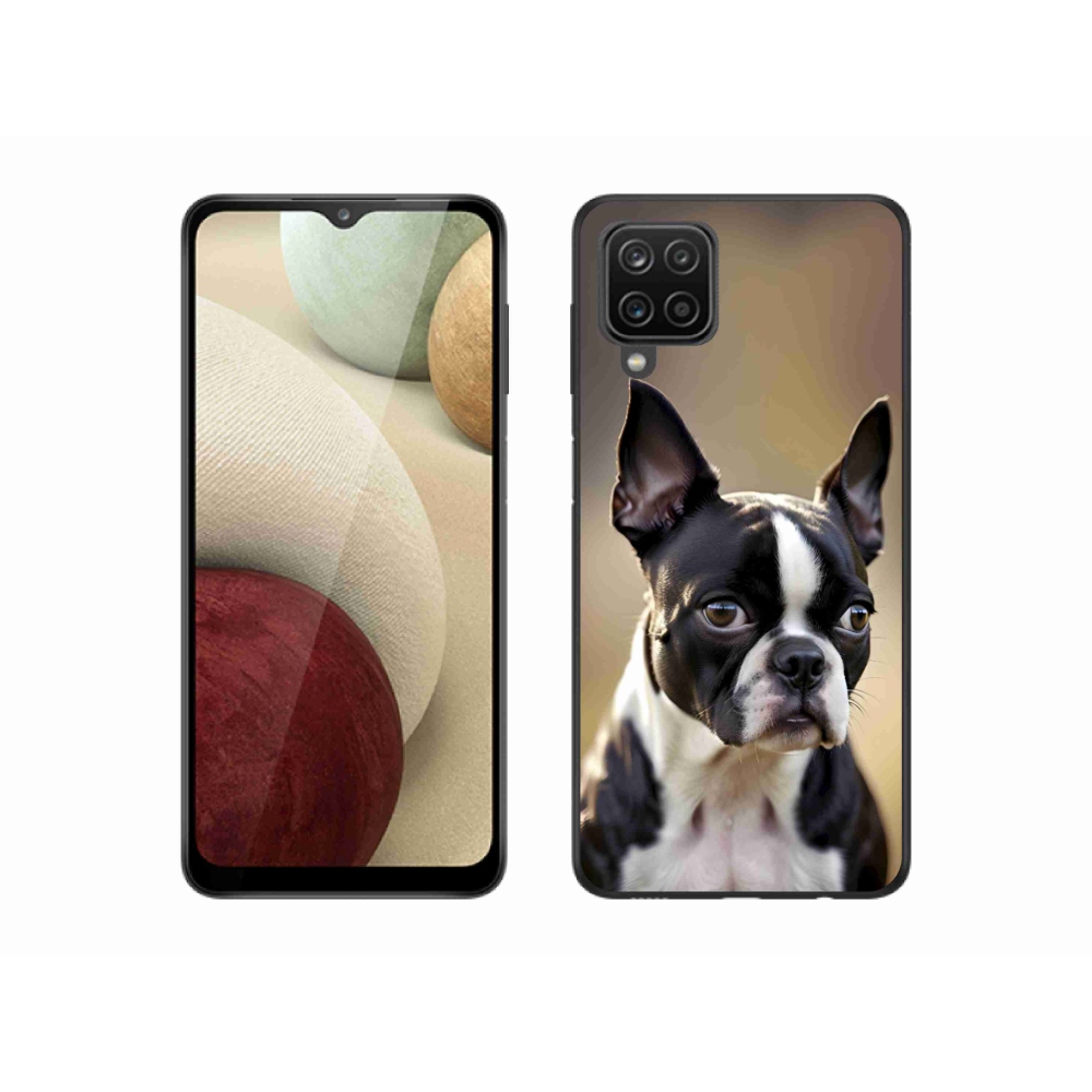 Gélový kryt mmCase na Samsung Galaxy A12 - bostonský teriér