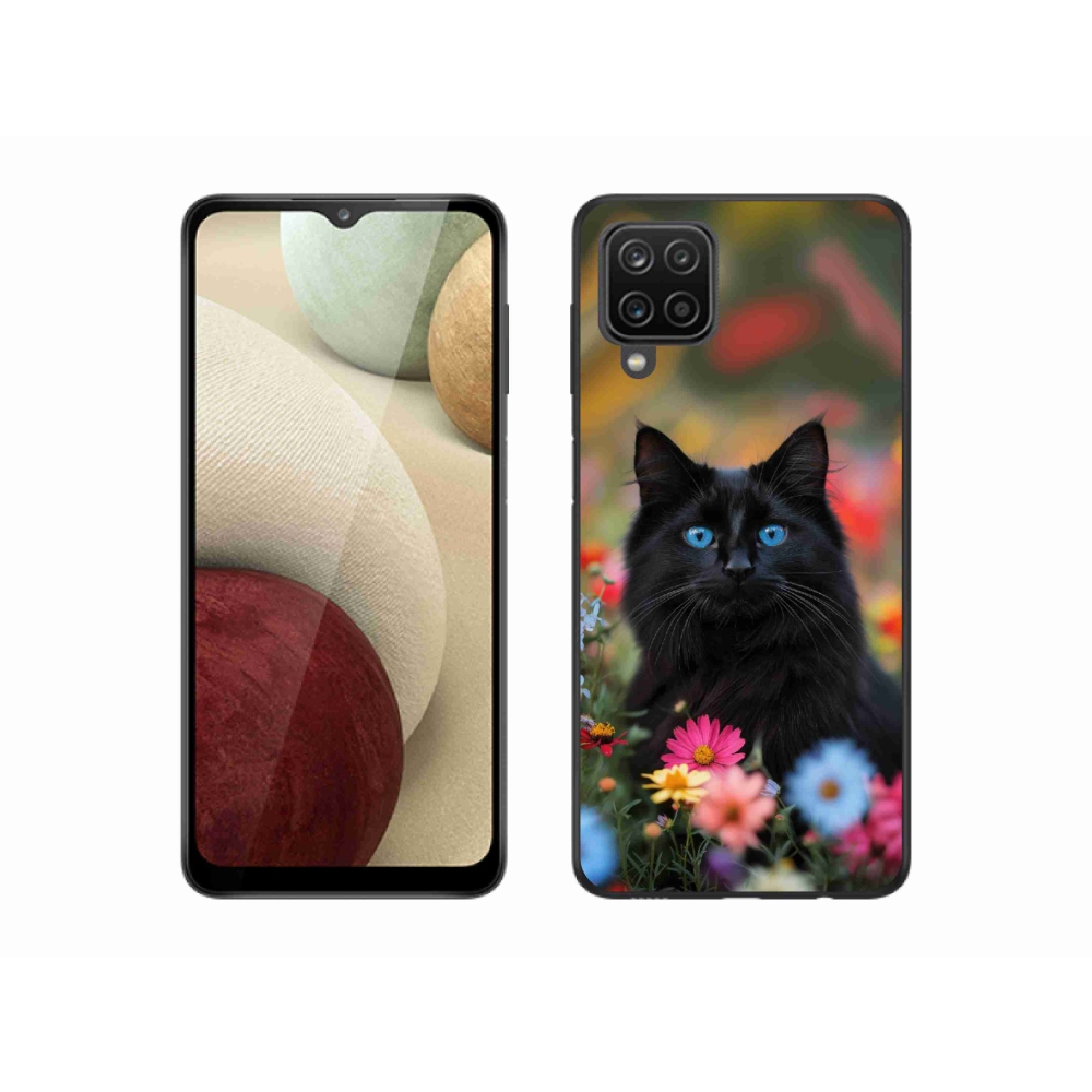 Gélový kryt mmCase na Samsung Galaxy A12 - čierne mačiatko 4