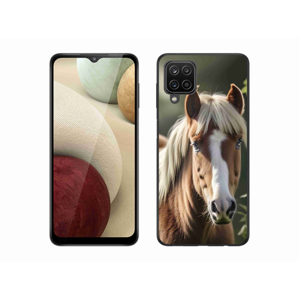 Gélový kryt mmCase na Samsung Galaxy A12 - kôň so svetlou hrivou