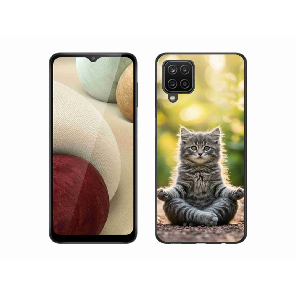 Gélový kryt mmCase na Samsung Galaxy A12 - meditujúce mačiatko