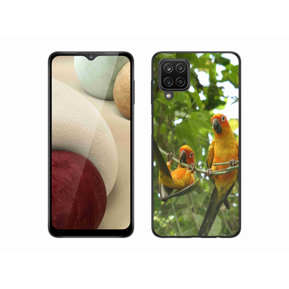 Gélový kryt mmCase na Samsung Galaxy A12 - papagáje aratingy