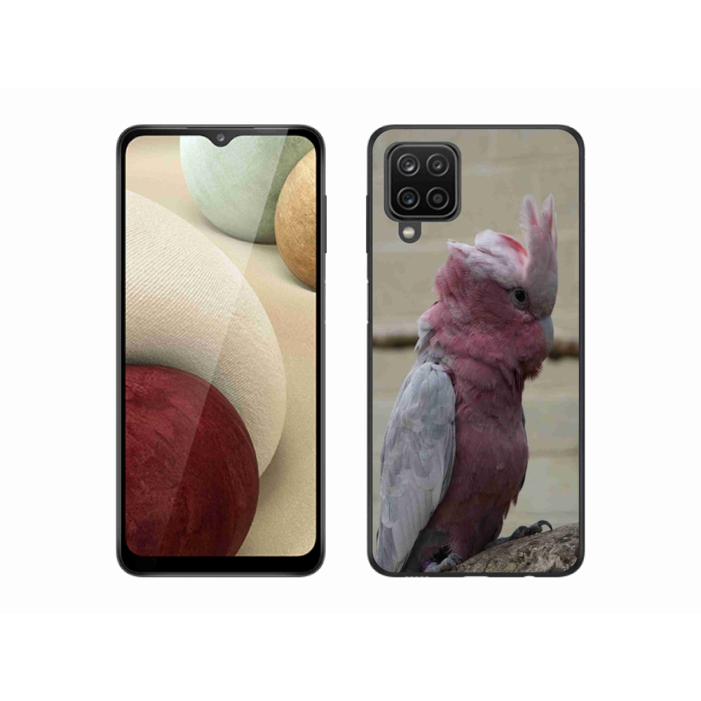 Gélový kryt mmCase na Samsung Galaxy A12 - papagáj kakadu ružový