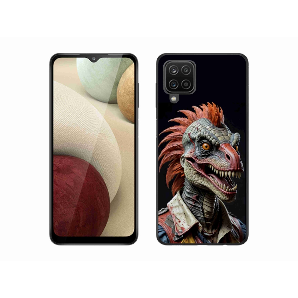 Gélový kryt mmCase na Samsung Galaxy A12 - punk dinosaurus