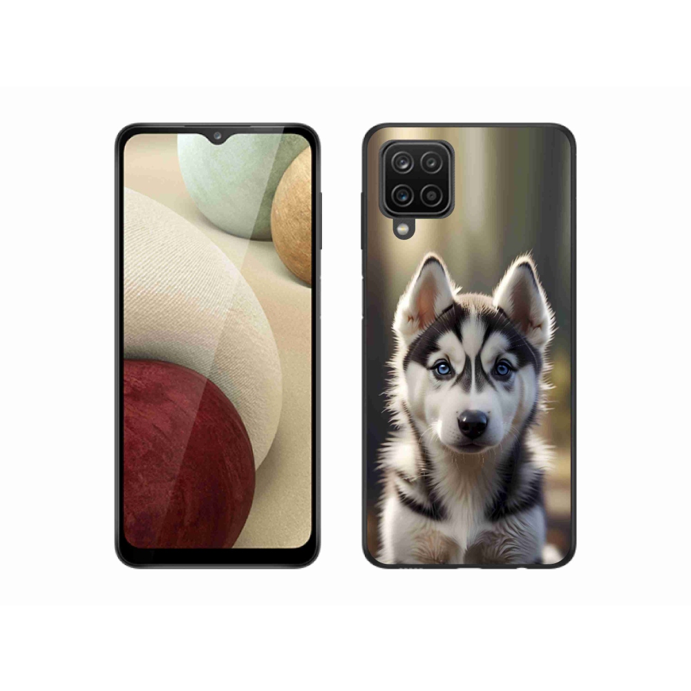 Gélový kryt mmCase na Samsung Galaxy A12 - roztomilý sibírsky husky