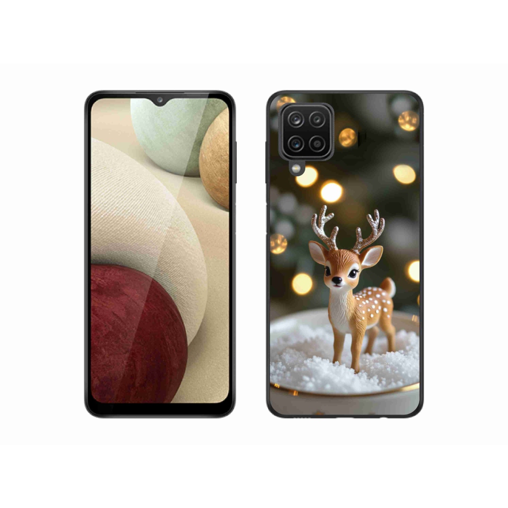 Gélový kryt mmCase na Samsung Galaxy A12 - roztomilý vianočný jeleň
