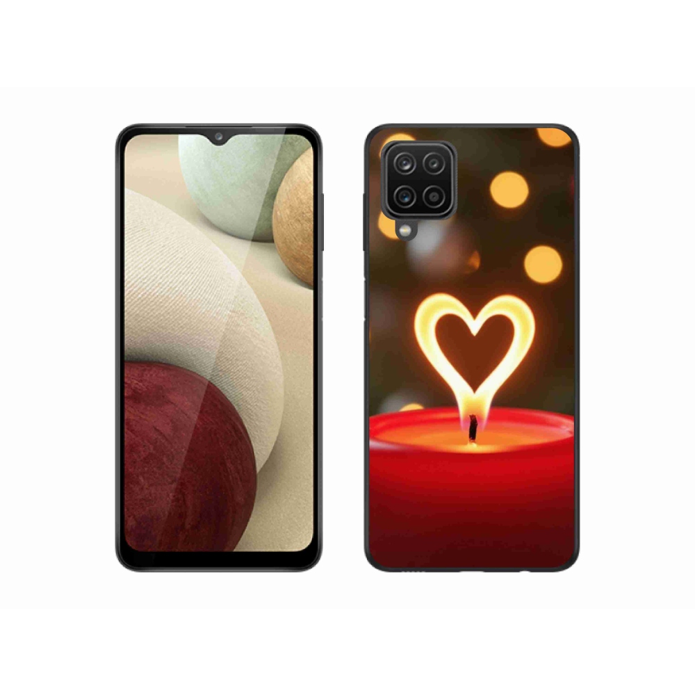 Gélový kryt mmCase na Samsung Galaxy A12 - srdce z plameňa
