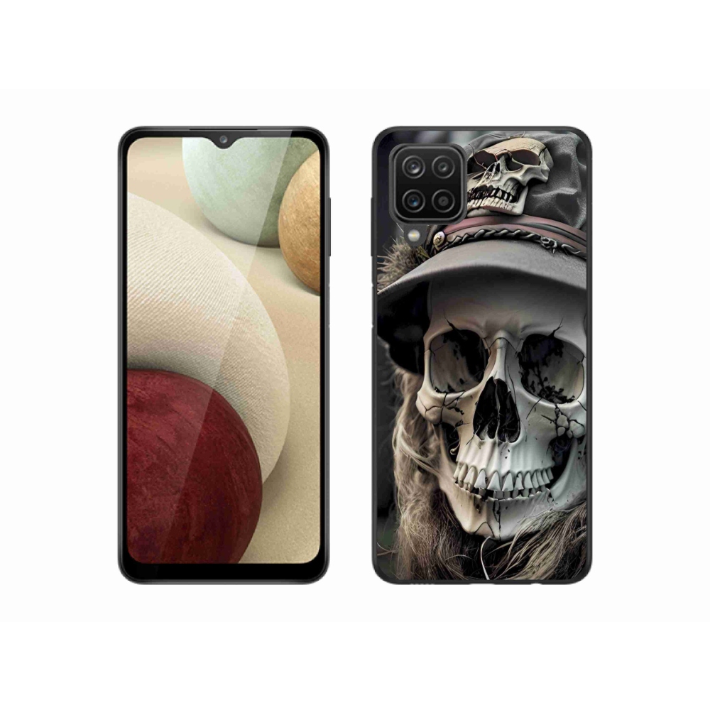 Gélový kryt mmCase na Samsung Galaxy A12 - temná lebka