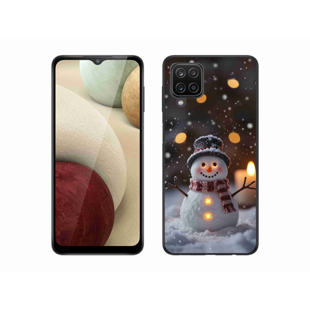 Gélový kryt mmCase na Samsung Galaxy A12 - veselý snehuliak