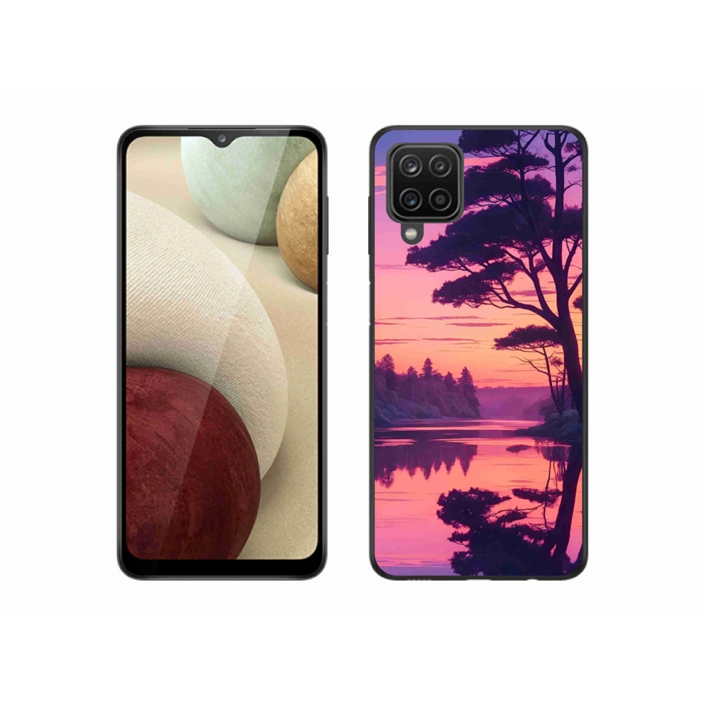Gélový kryt mmCase na Samsung Galaxy A12 - západ slnka nad jazerom