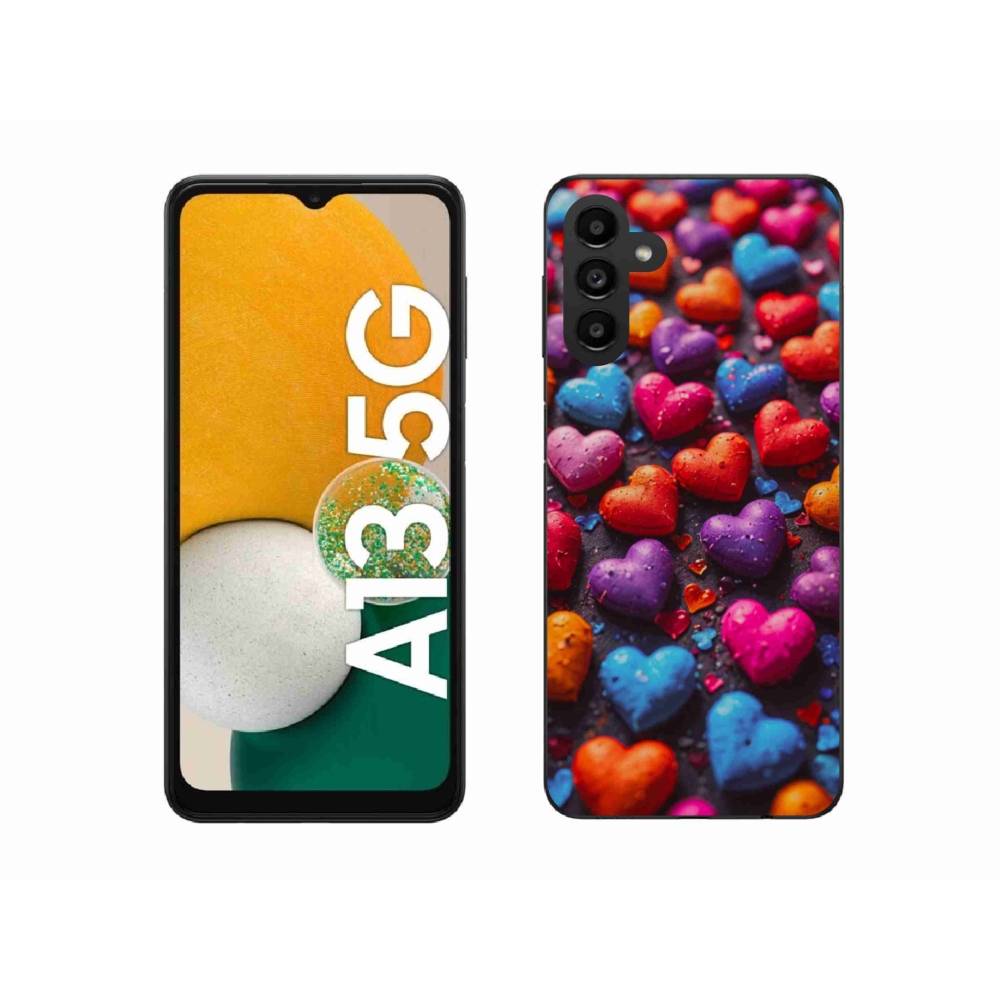 Gélový kryt mmCase na Samsung Galaxy A13 5G - farebné srdcia