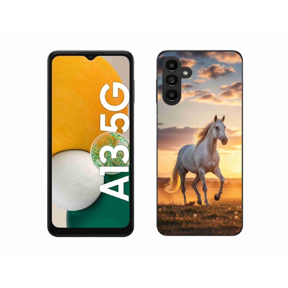 Gélový kryt mmCase na Samsung Galaxy A13 5G - bežiaci biely kôň 2