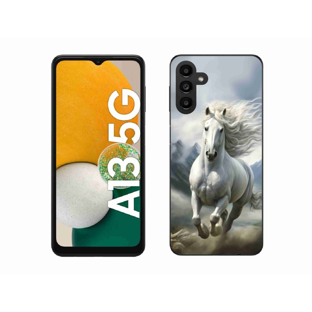 Gélový kryt mmCase na Samsung Galaxy A13 5G - bežiaci biely kôň 3