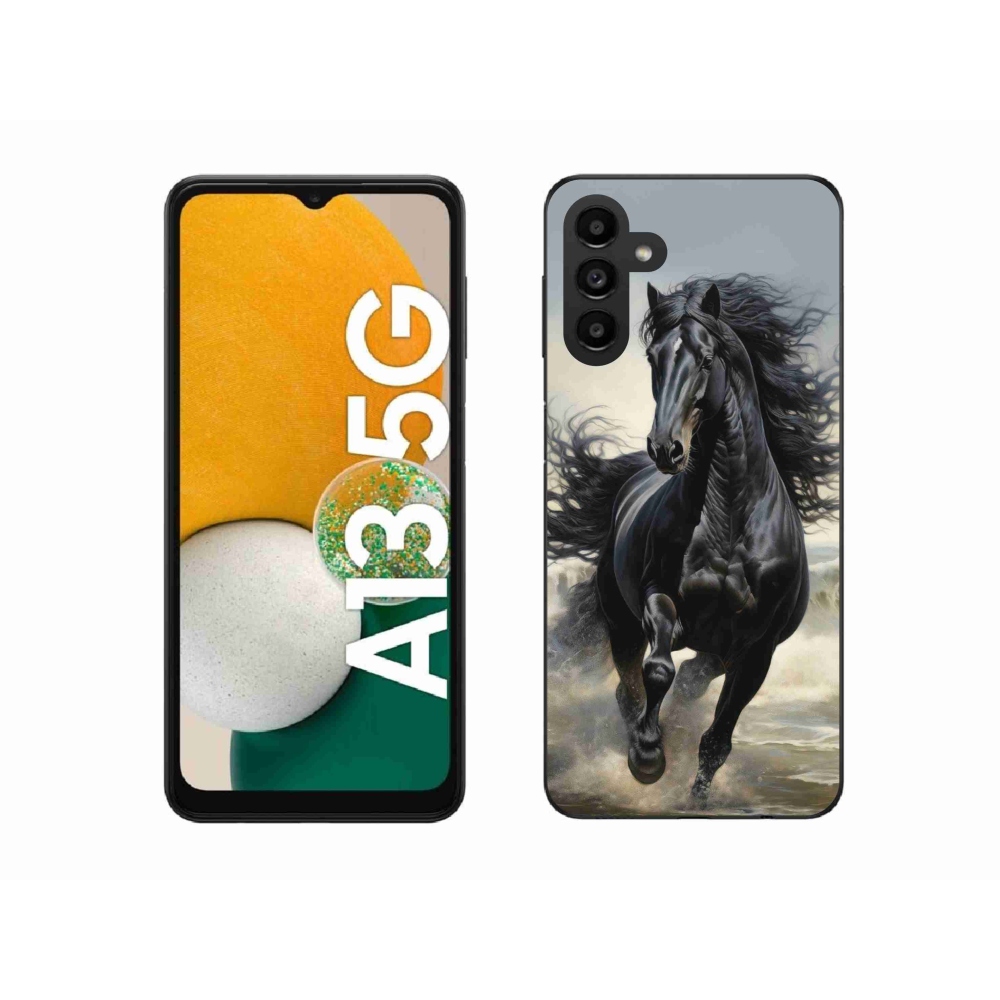Gélový kryt mmCase na Samsung Galaxy A13 5G - bežiaci čierny kôň