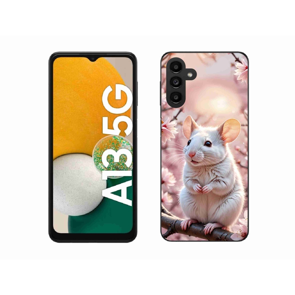 Gélový kryt mmCase na Samsung Galaxy A13 5G - biela myš na vetve
