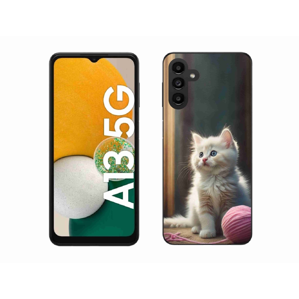 Gélový kryt mmCase na Samsung Galaxy A13 5G - biele mačiatko 2