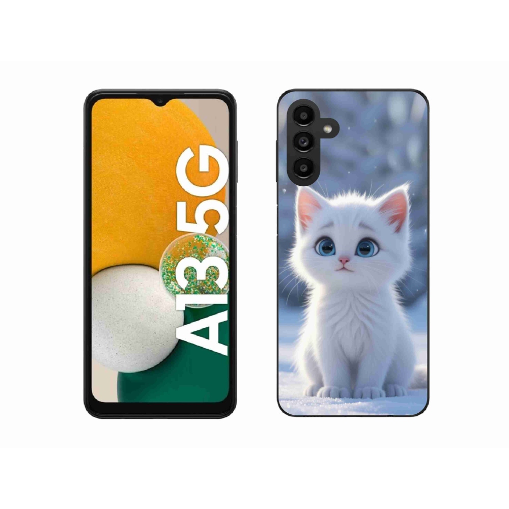 Gélový kryt mmCase na Samsung Galaxy A13 5G - biele mačiatko 3
