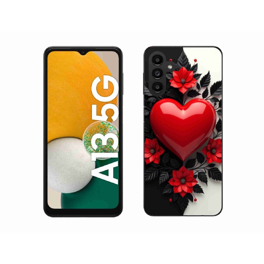 Gélový kryt mmCase na Samsung Galaxy A13 5G - červené srdce