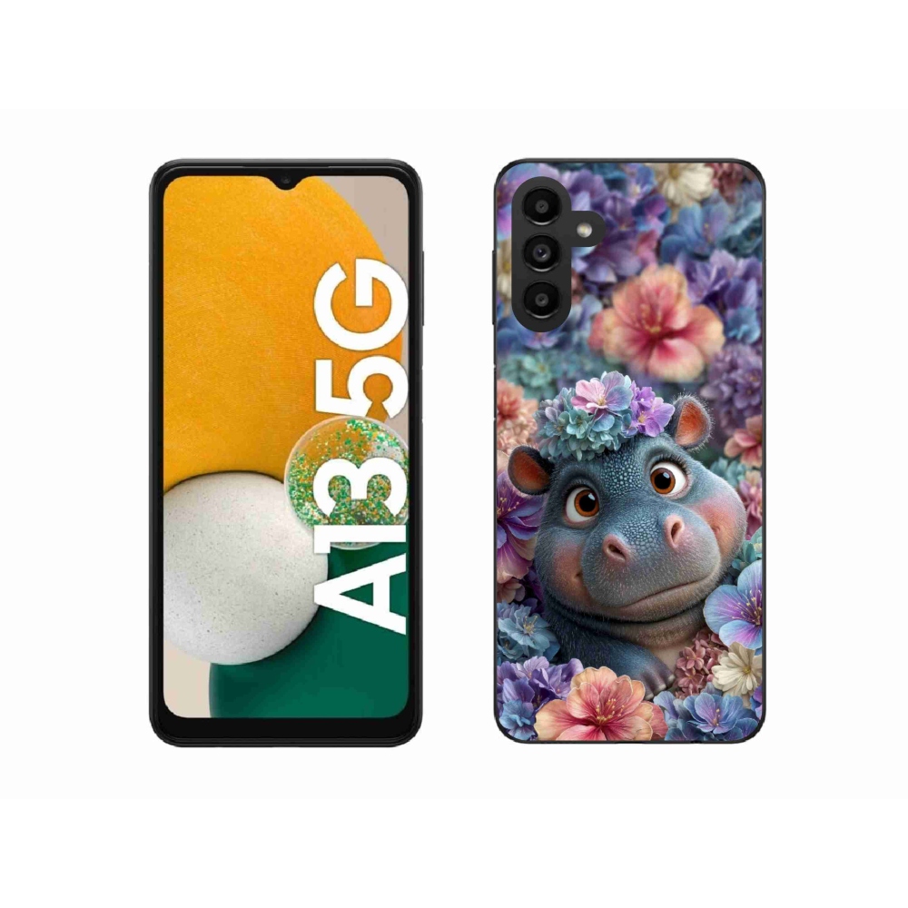 Gélový kryt mmCase na Samsung Galaxy A13 5G - hrošík v kvetoch