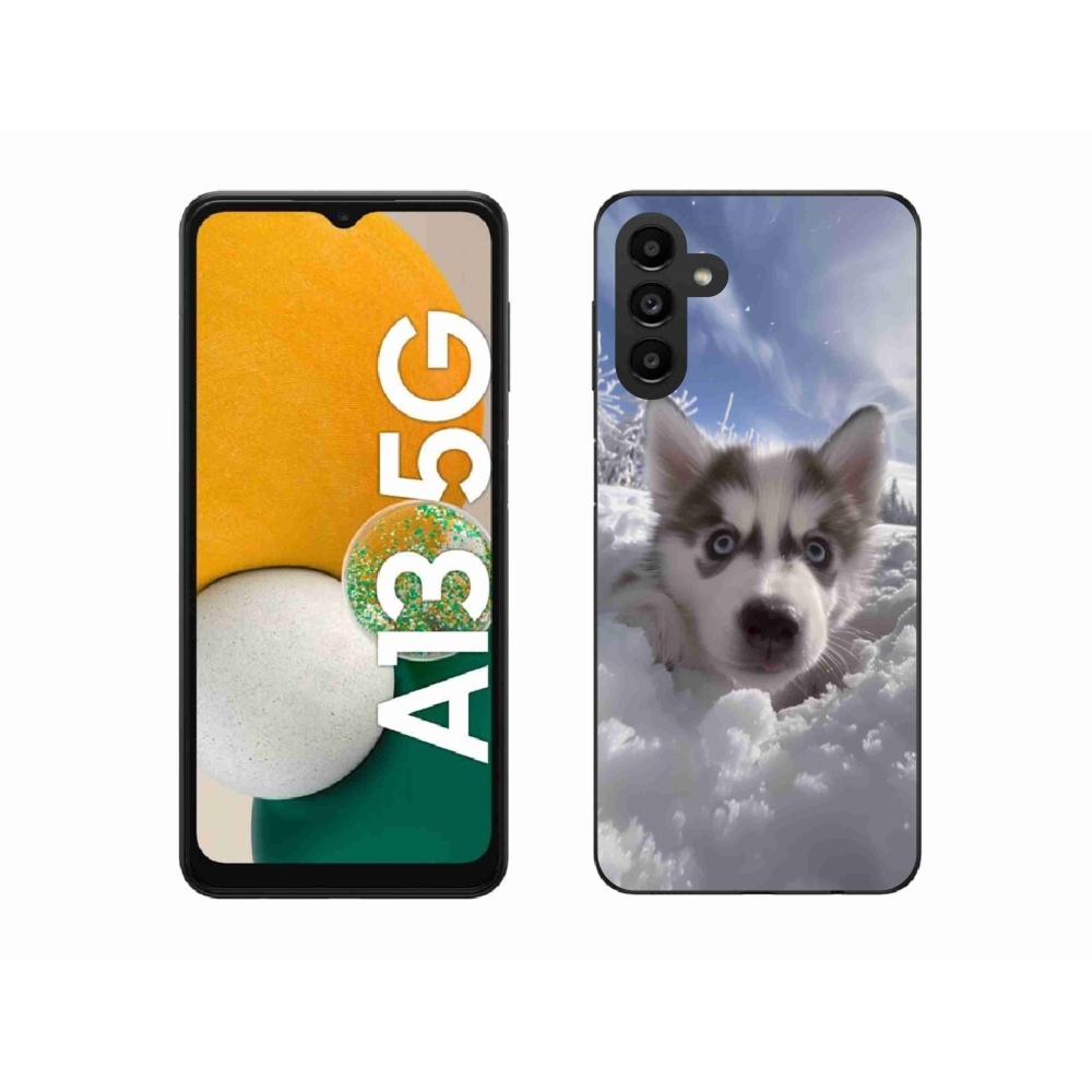 Gélový kryt mmCase na Samsung Galaxy A13 5G - husky v snehu