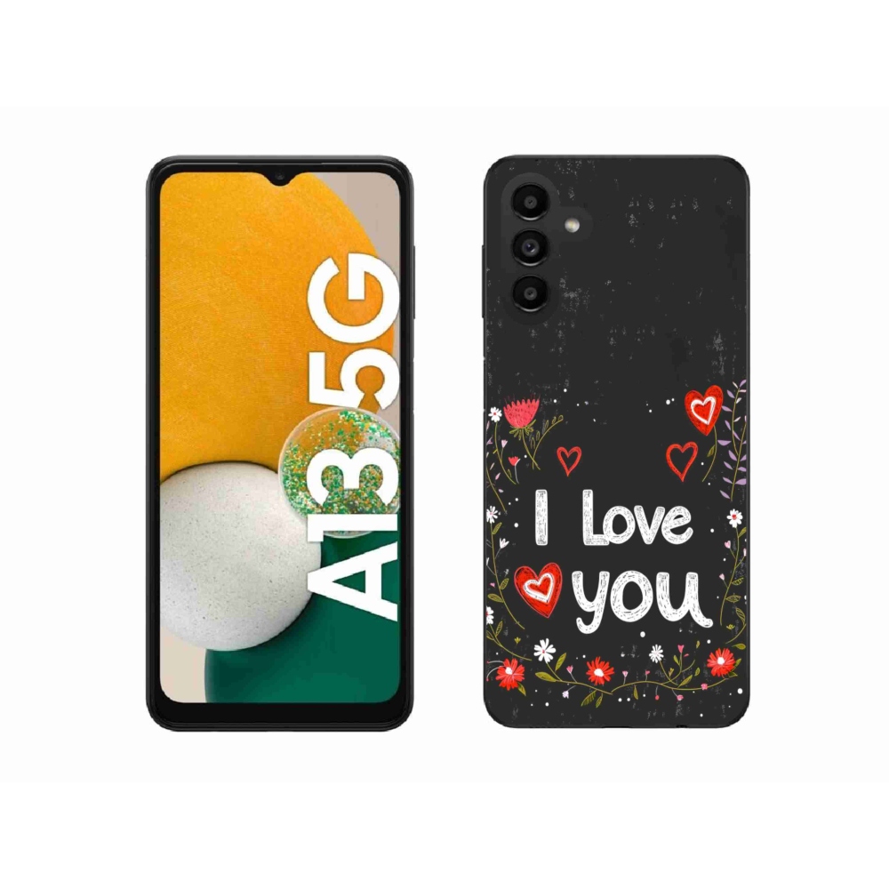 Gélový kryt mmCase na Samsung Galaxy A13 5G - I love you čierne pozadie