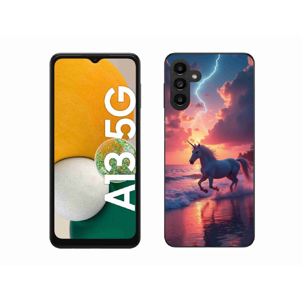 Gélový kryt mmCase na Samsung Galaxy A13 5G - jednorožec na pláži