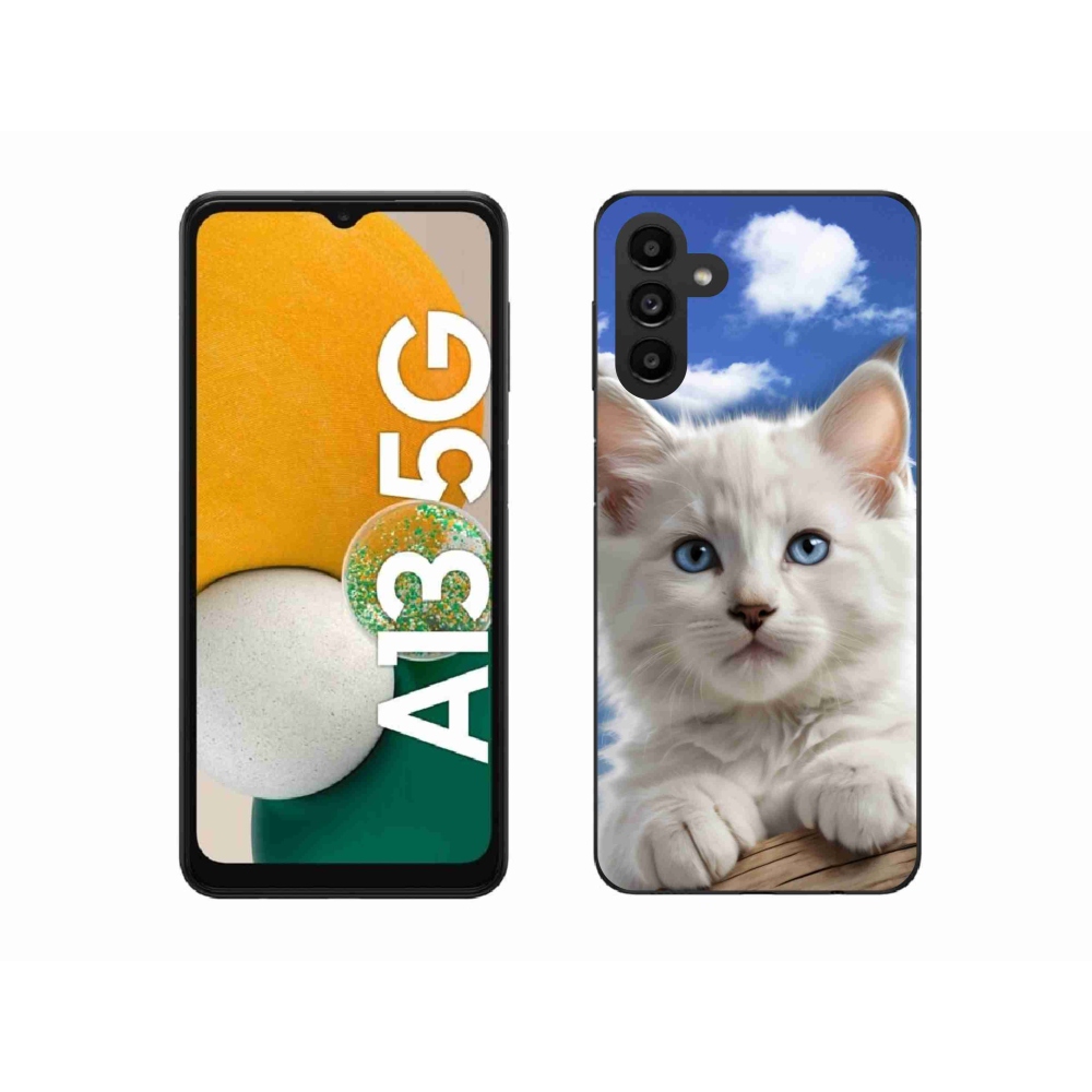 Gélový kryt mmCase na Samsung Galaxy A13 5G - mačiatko a oblaky