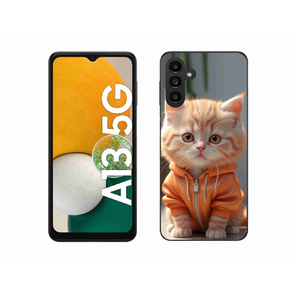 Gélový kryt mmCase na Samsung Galaxy A13 5G - mačiatko v mikine