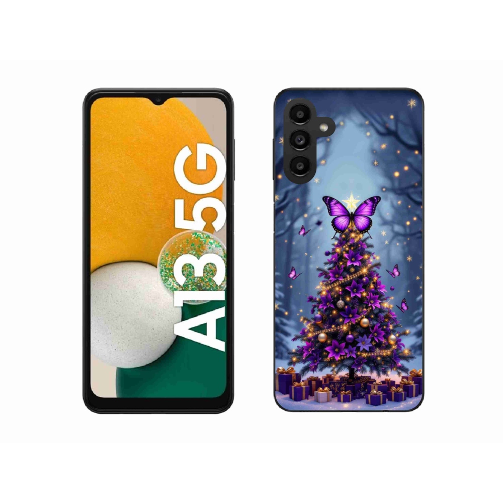 Gélový kryt mmCase na Samsung Galaxy A13 5G - motýlí vianočný stromček