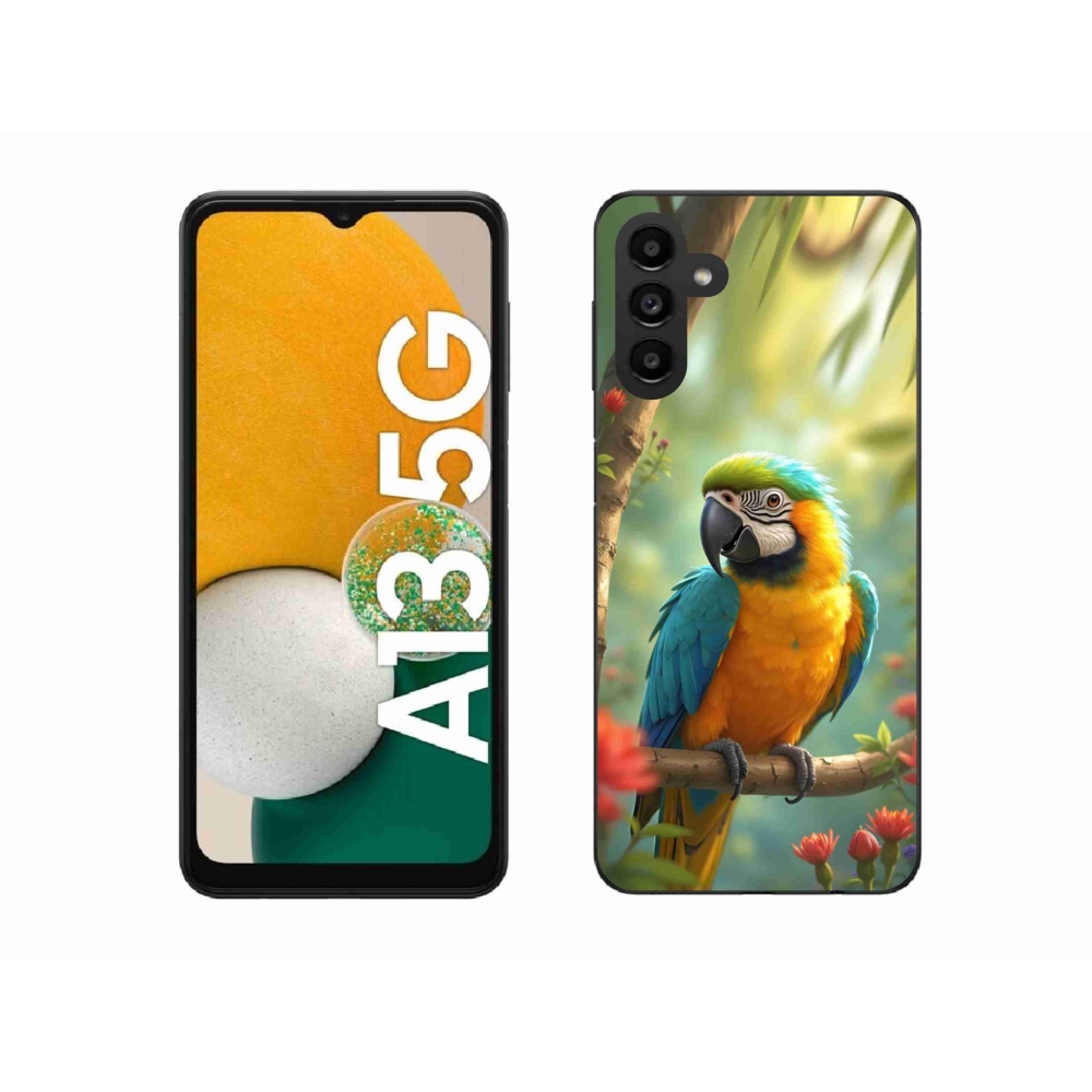 Gélový kryt mmCase na Samsung Galaxy A13 5G - papagáj ara modrožltá