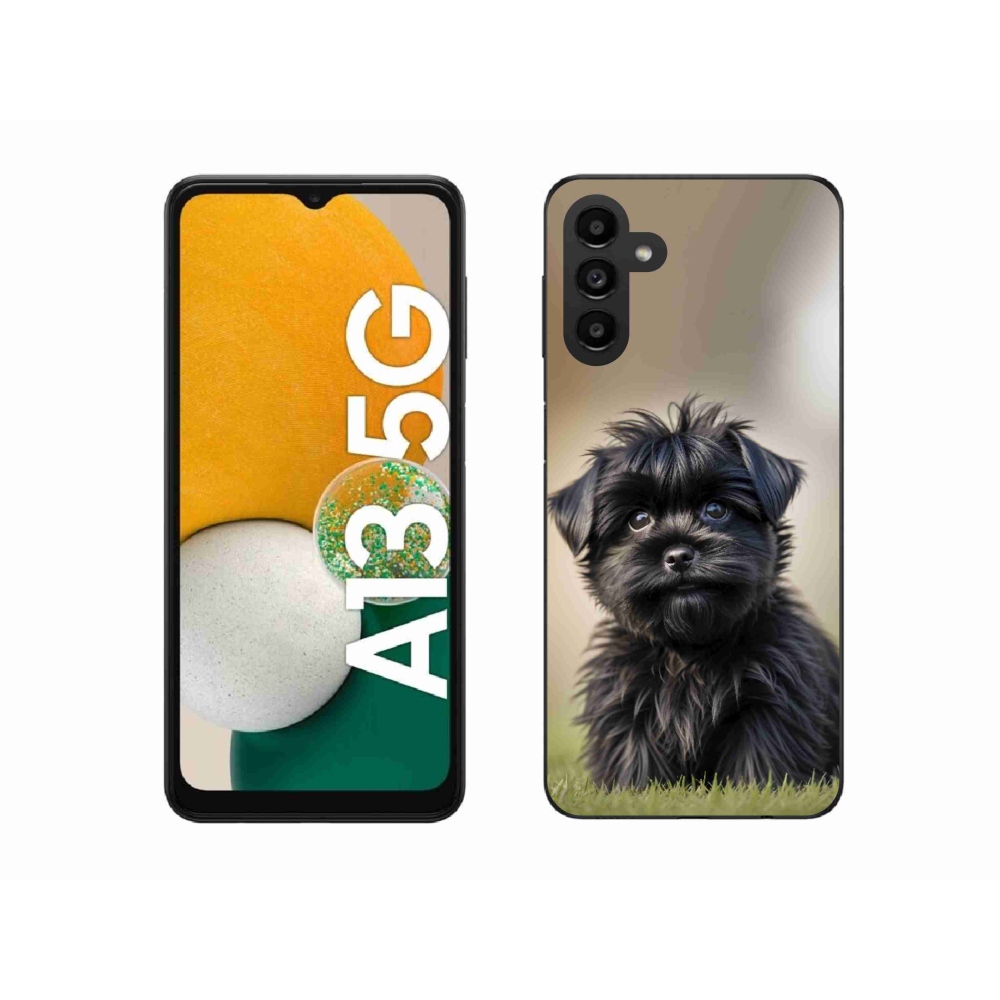 Gélový kryt mmCase na Samsung Galaxy A13 5G - roztomilý čierny psík