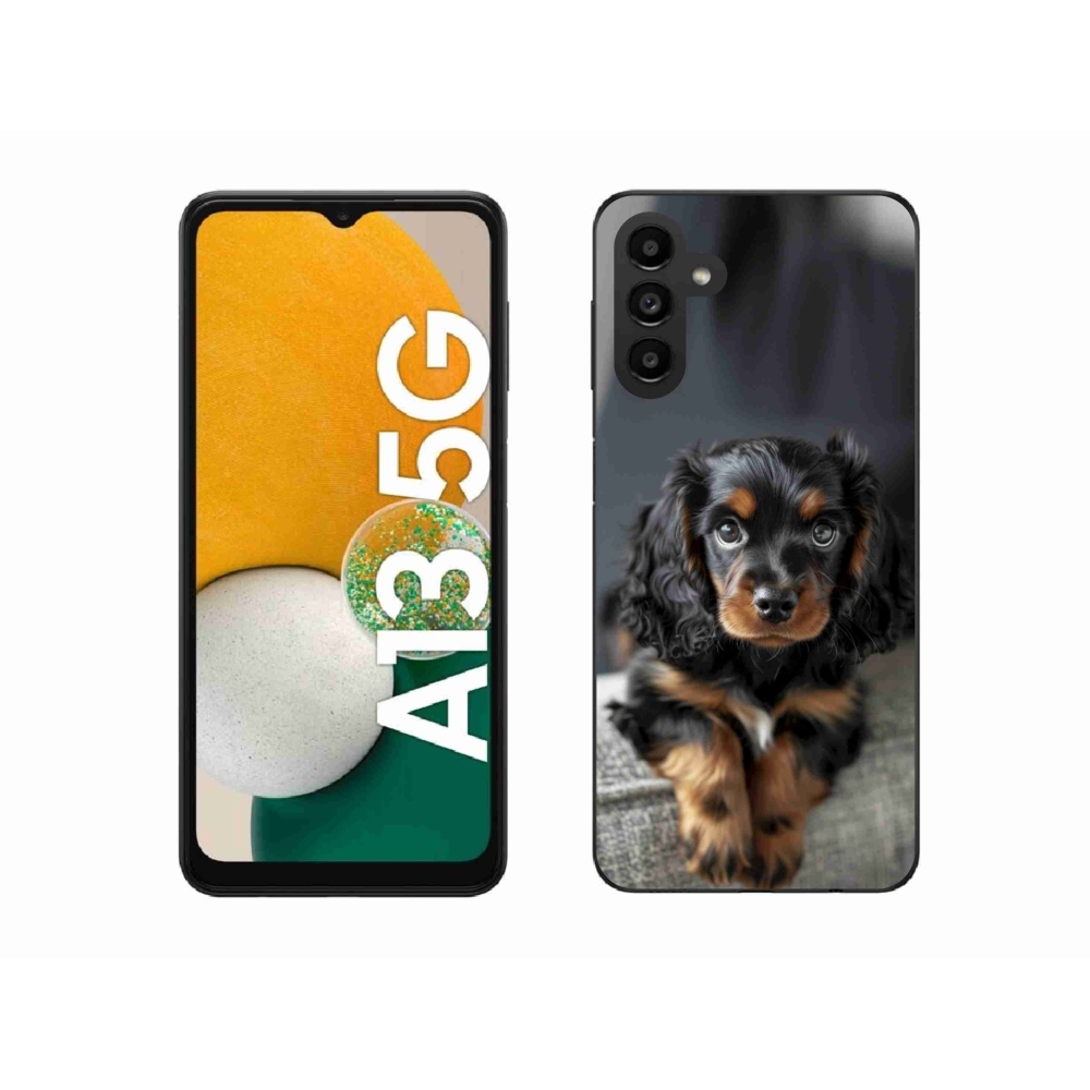 Gélový kryt mmCase na Samsung Galaxy A13 5G - roztomilý dlhosrstý jazvečík