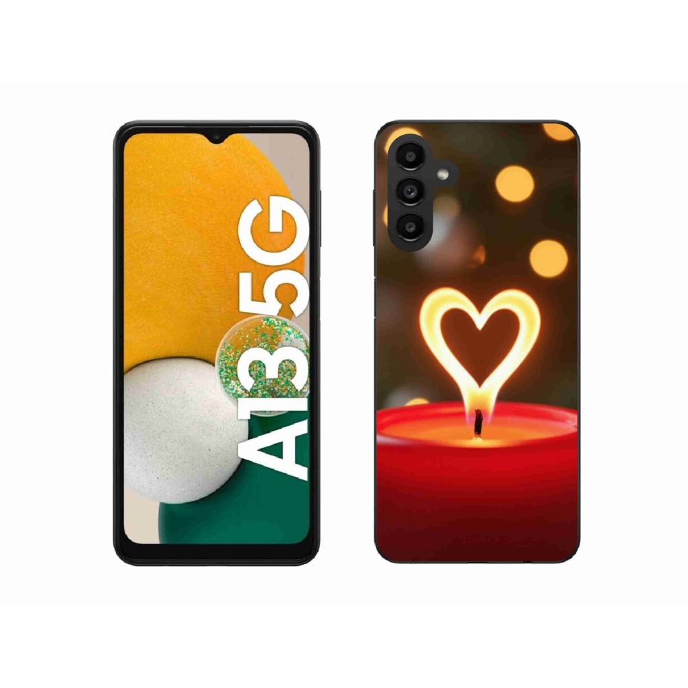 Gélový kryt mmCase na Samsung Galaxy A13 5G - srdce z plameňa